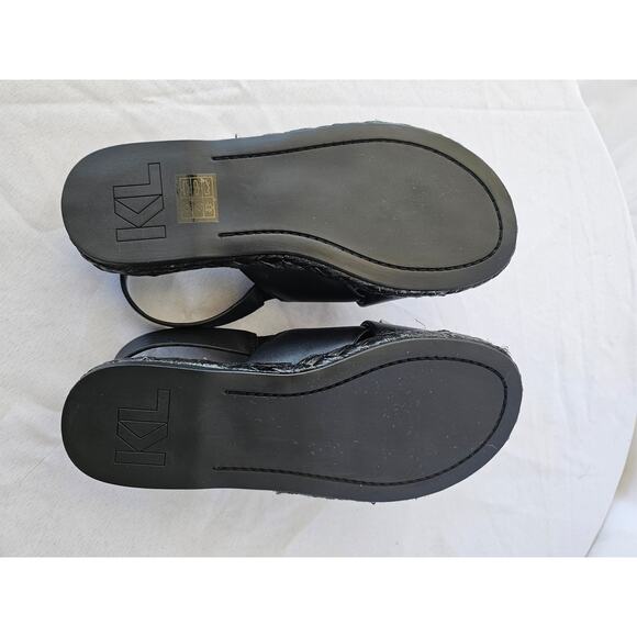 KARL LAGERFELD Women's Charla Slingback Espadrille Sandals In Black Size 5.5 M - Picture 7 of 7